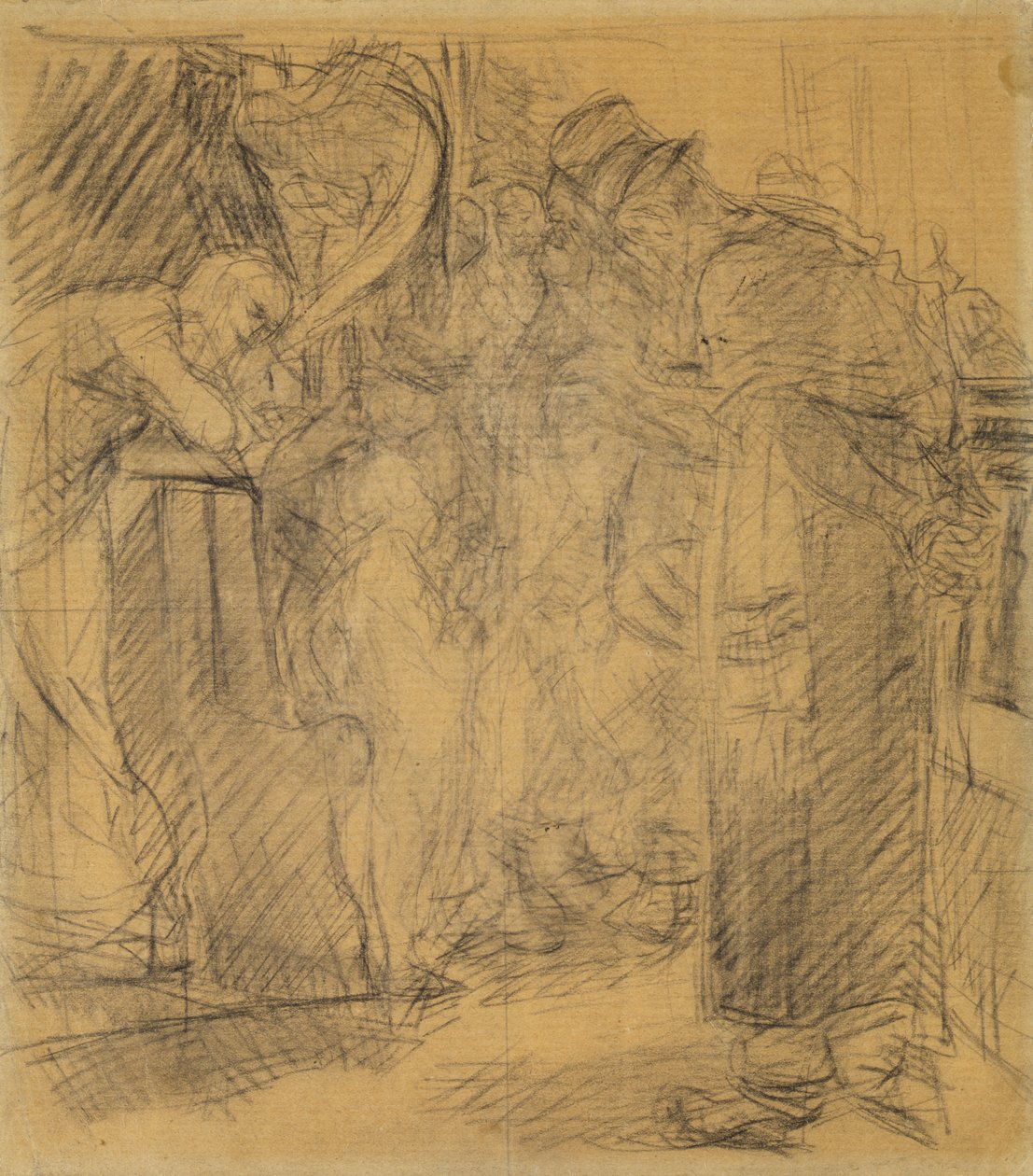 Compositieschets voor Christus in de Tempel door Max Liebermann