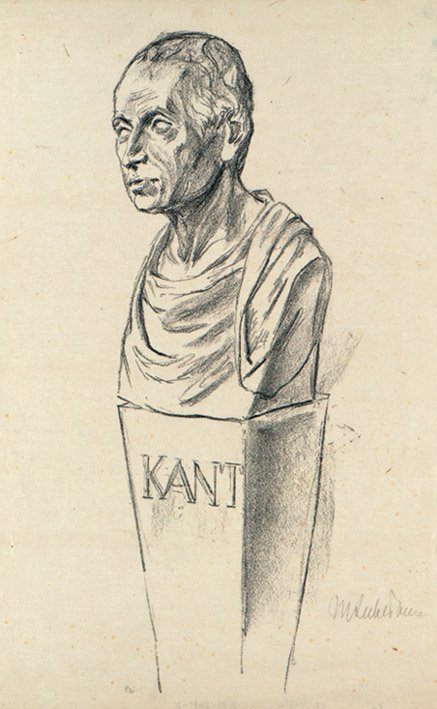 Kant in kunstenaarsvliegers door Max Liebermann