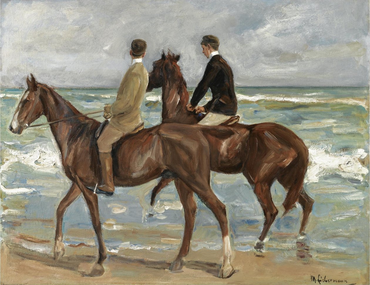 Twee ruiters op het strand door Max Liebermann