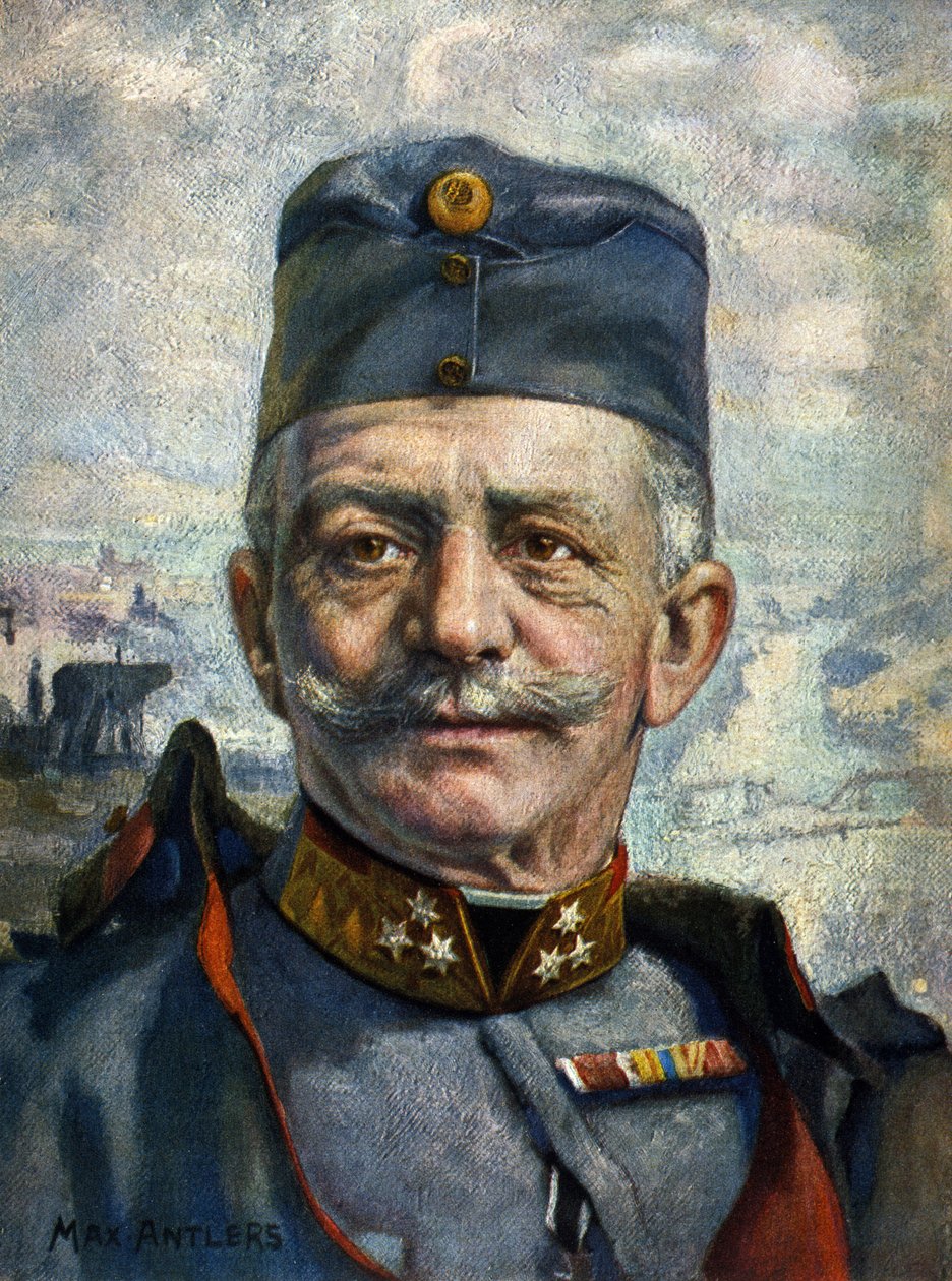 Portret van Conrad von Hotzendorf (1852-1925), veldmaarschalk van het Oostenrijks-Hongaarse leger door Max Antlers