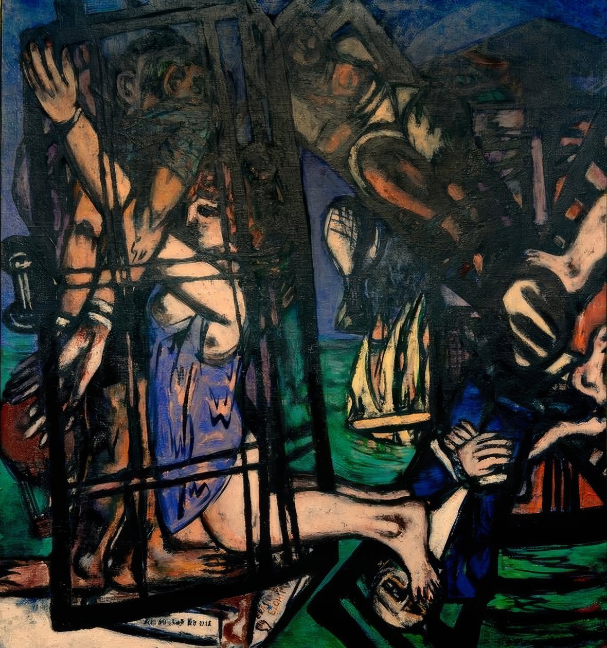 Ballon met windmolen. De molen door Max Beckmann