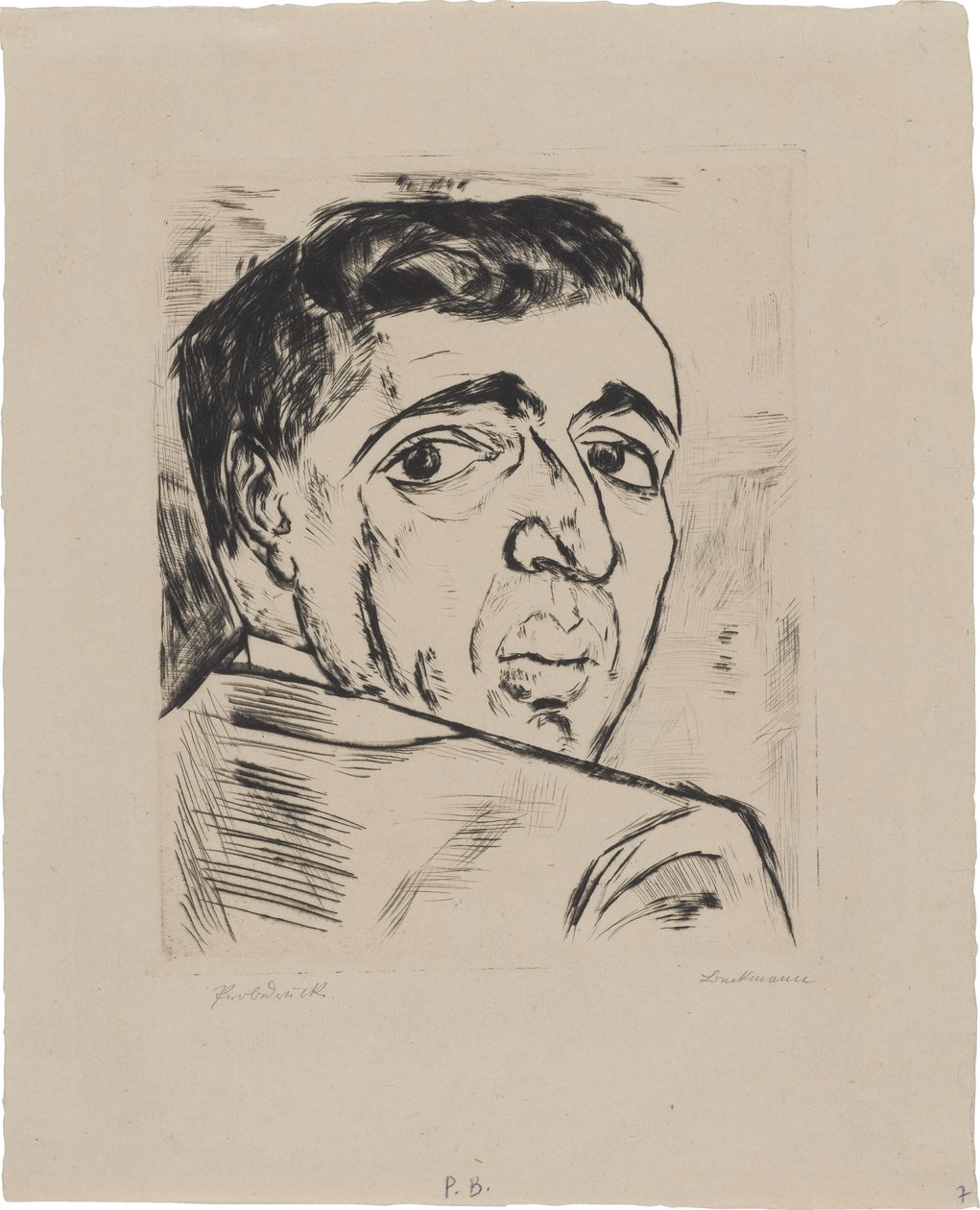 Portret van Israel Ber Neumann (1887-1961) door Max Beckmann