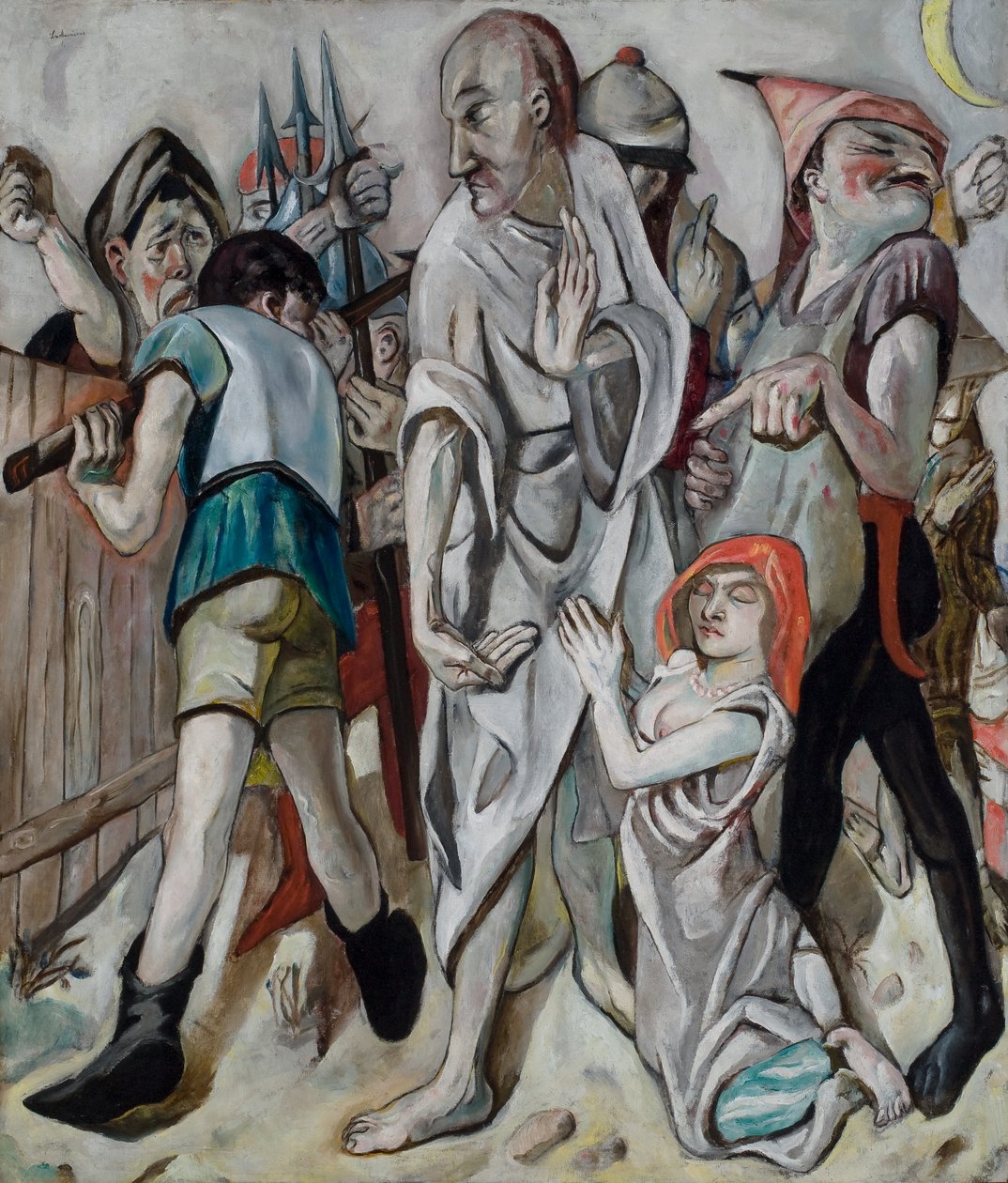 Christus en de overspelige vrouw door Max Beckmann