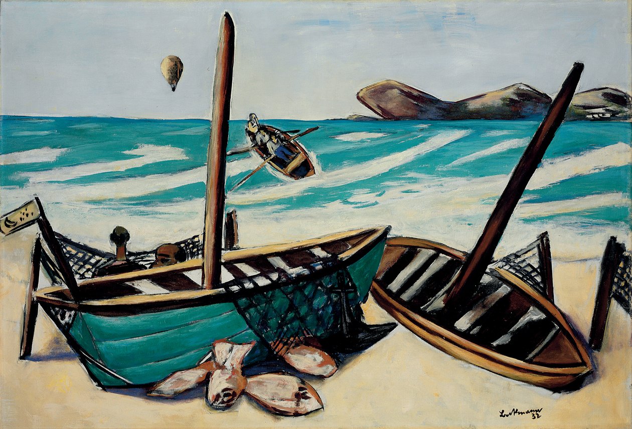 Kustlandschap met Ballon door Max Beckmann