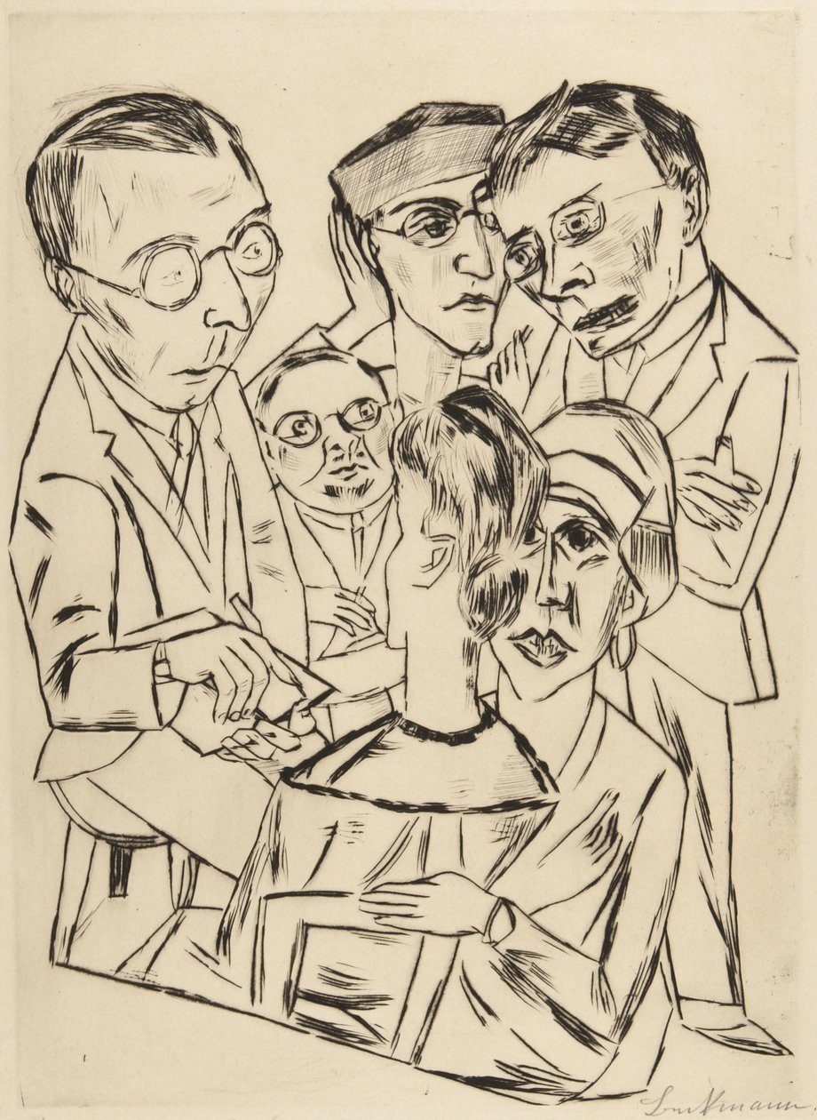 De tekenaar in de samenleving (The Draftsman in Society) door Max Beckmann