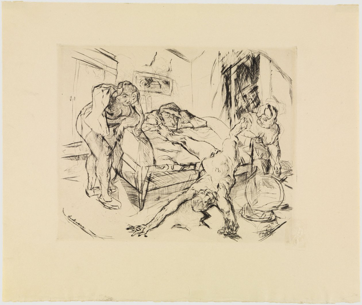 De nacht door Max Beckmann