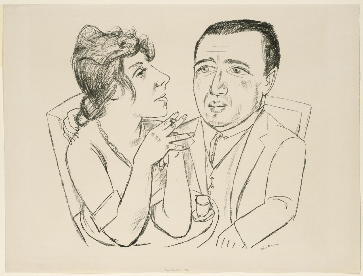 Dubbelportret van I.B. Neumann en Martha Stern door Max Beckmann