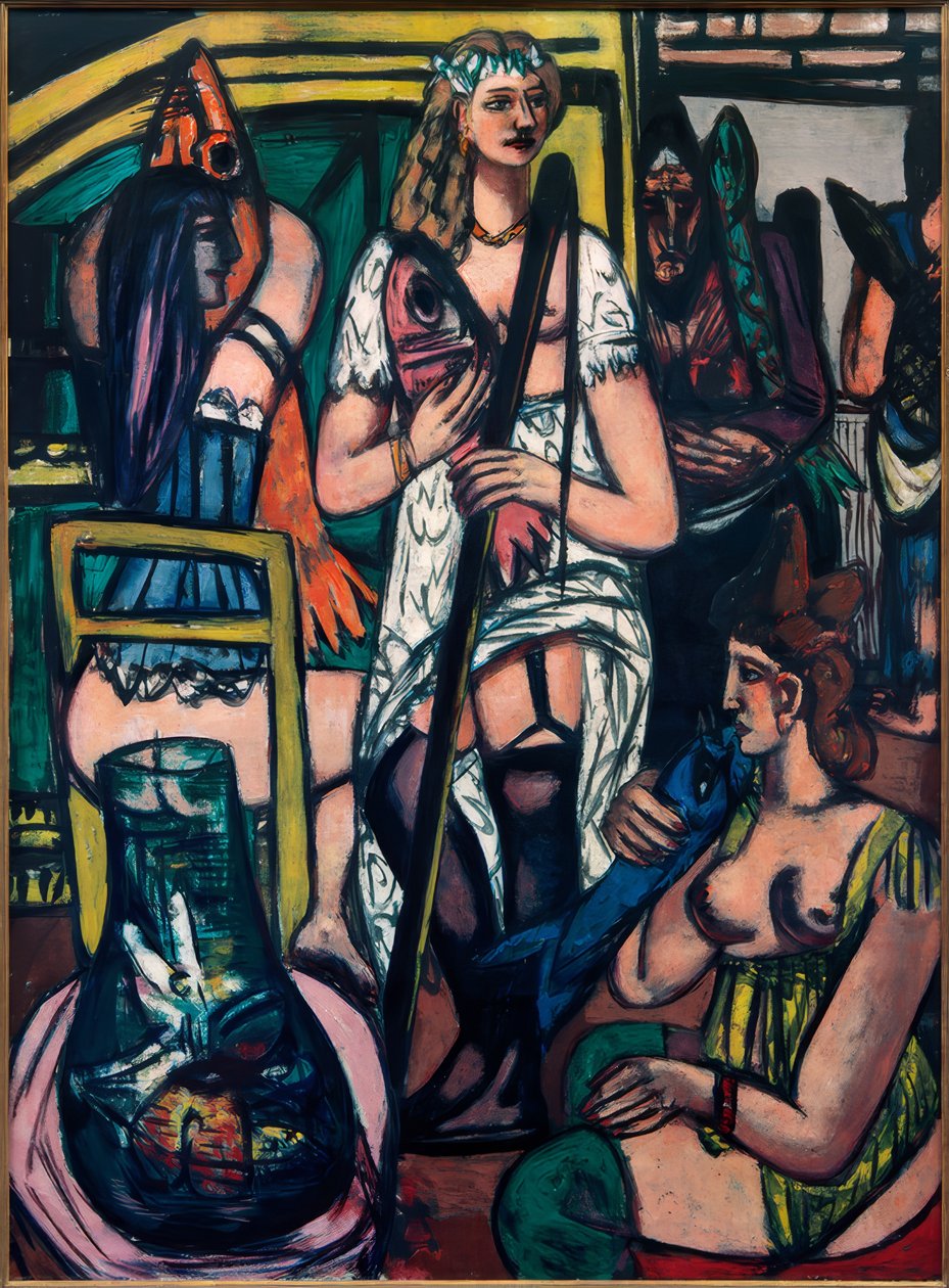 Groot vrouwenbeeld, vissersvrouwen door Max Beckmann