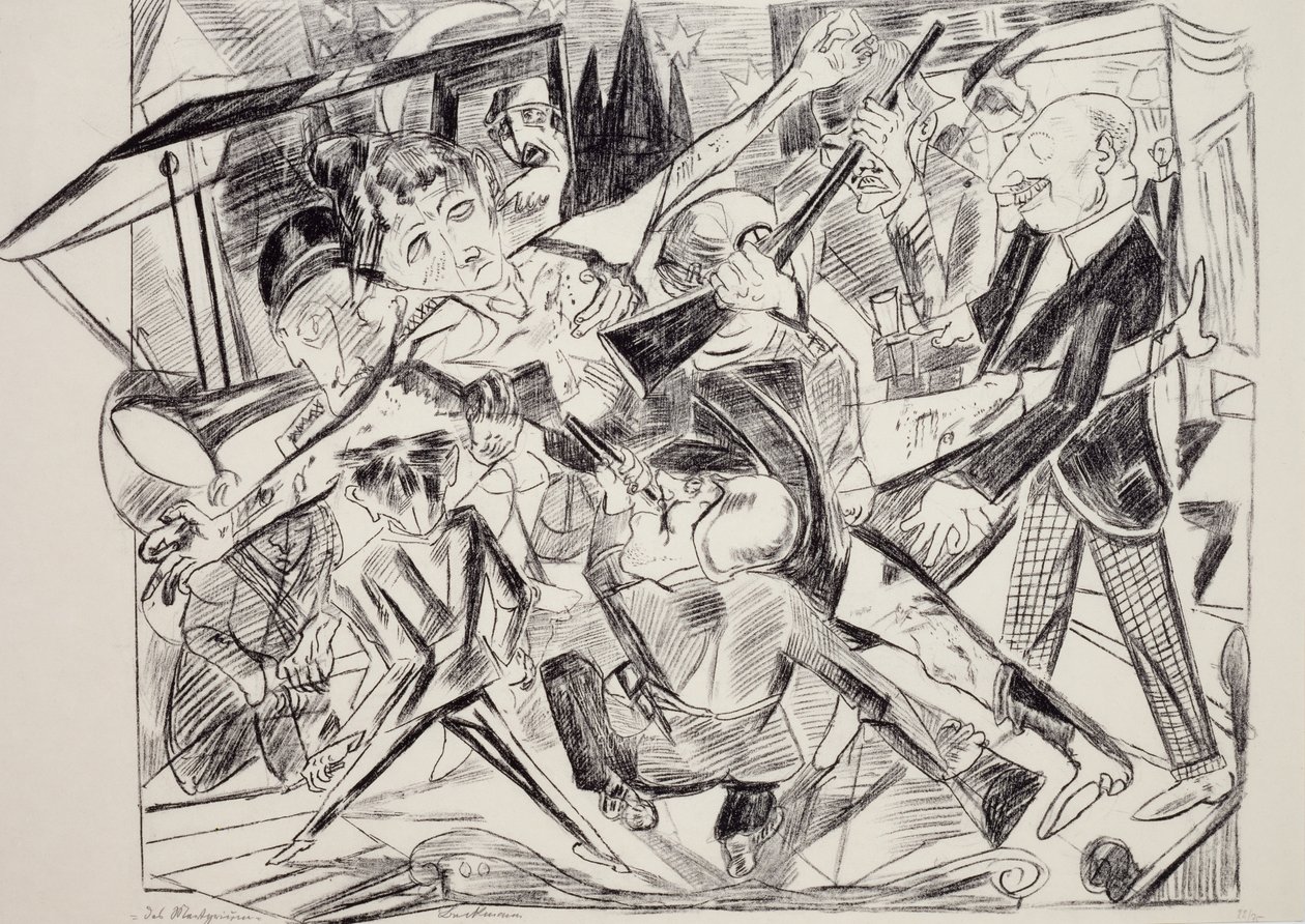 Martelaarschap, door Max Beckmann (1884-1950), gravure. Duitsland, 20e eeuw. door Max Beckmann