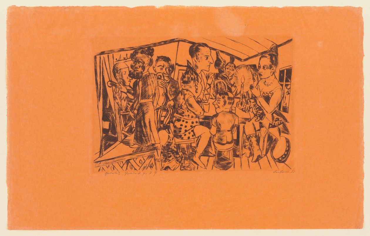 Platte 2 der Serie: Jährlicher Jahrmarkt door Max Beckmann