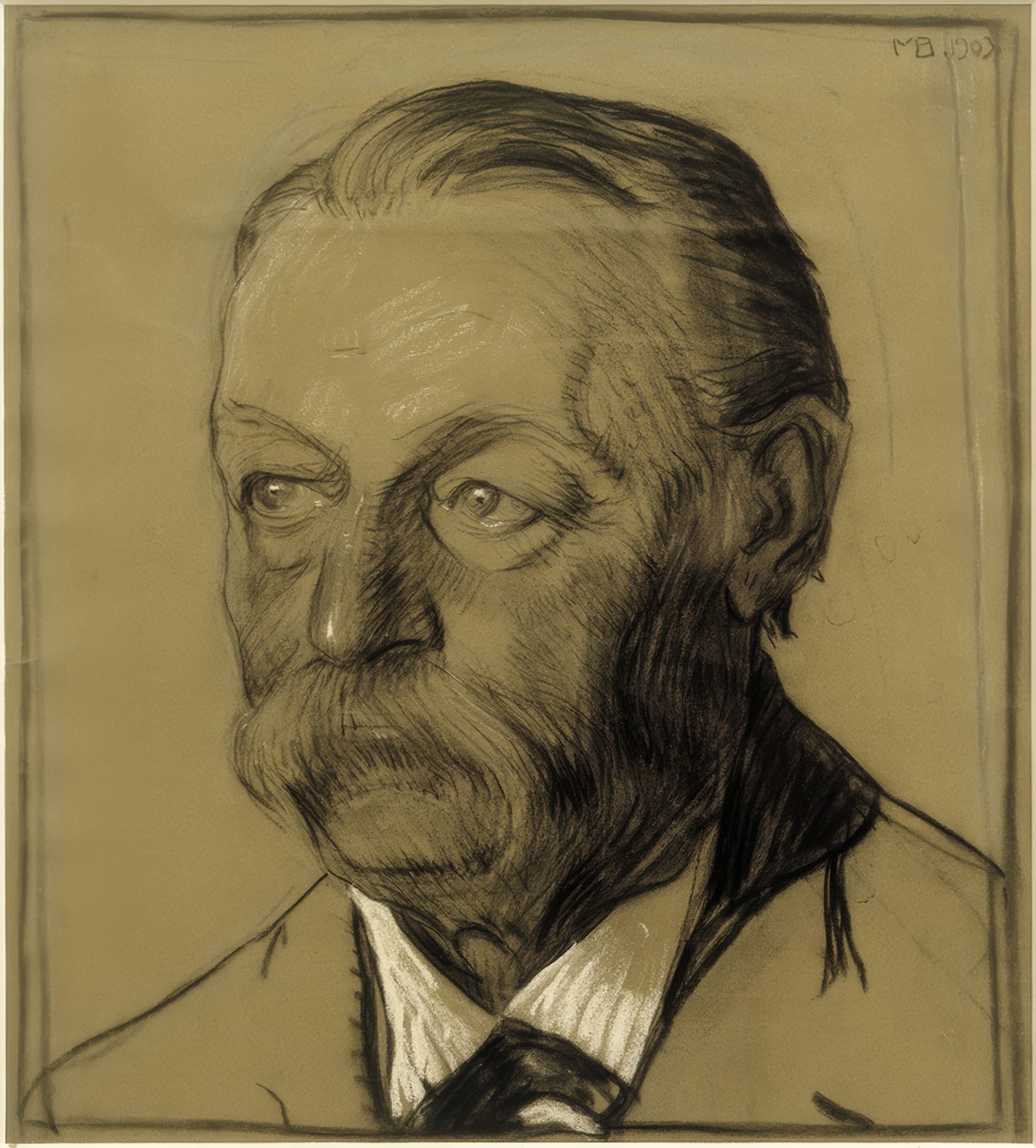 Portret van Oom Friedrich Beckmann, Halprofiel naar Links door Max Beckmann