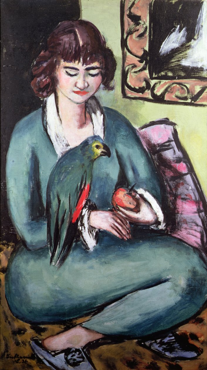 Quappie met een Papegaai door Max Beckmann