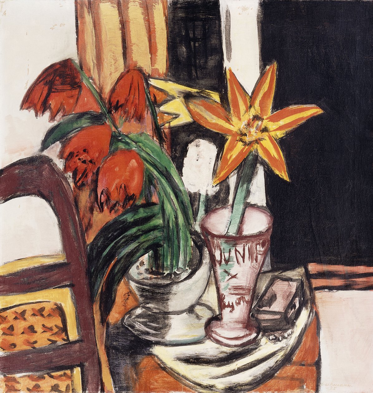 Rode Tulpen en Vuurlelies door Max Beckmann