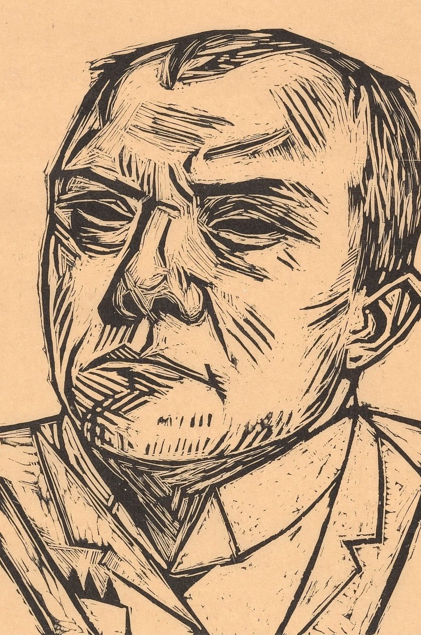 Selbstbildnis door Max Beckmann