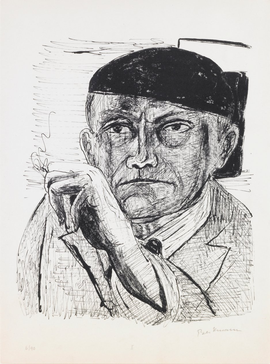 Zelfportret, plaat 1 uit de portfolio Dag en Droom door Max Beckmann