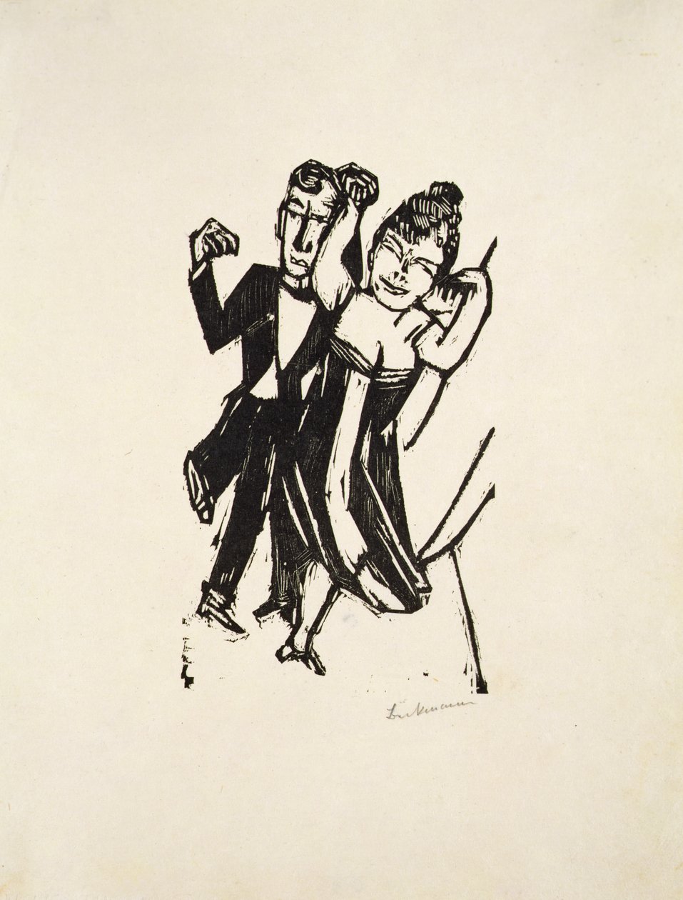 Klein dansend paar door Max Beckmann
