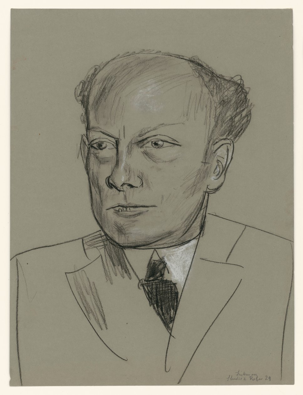 Studie naar het portret van Gottlieb Friedrich Reber (hoofd) door Max Beckmann