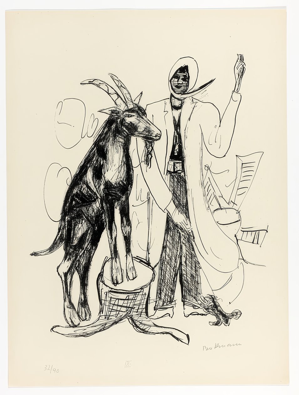 De Bok, plaat negen uit Dag en Droom door Max Beckmann