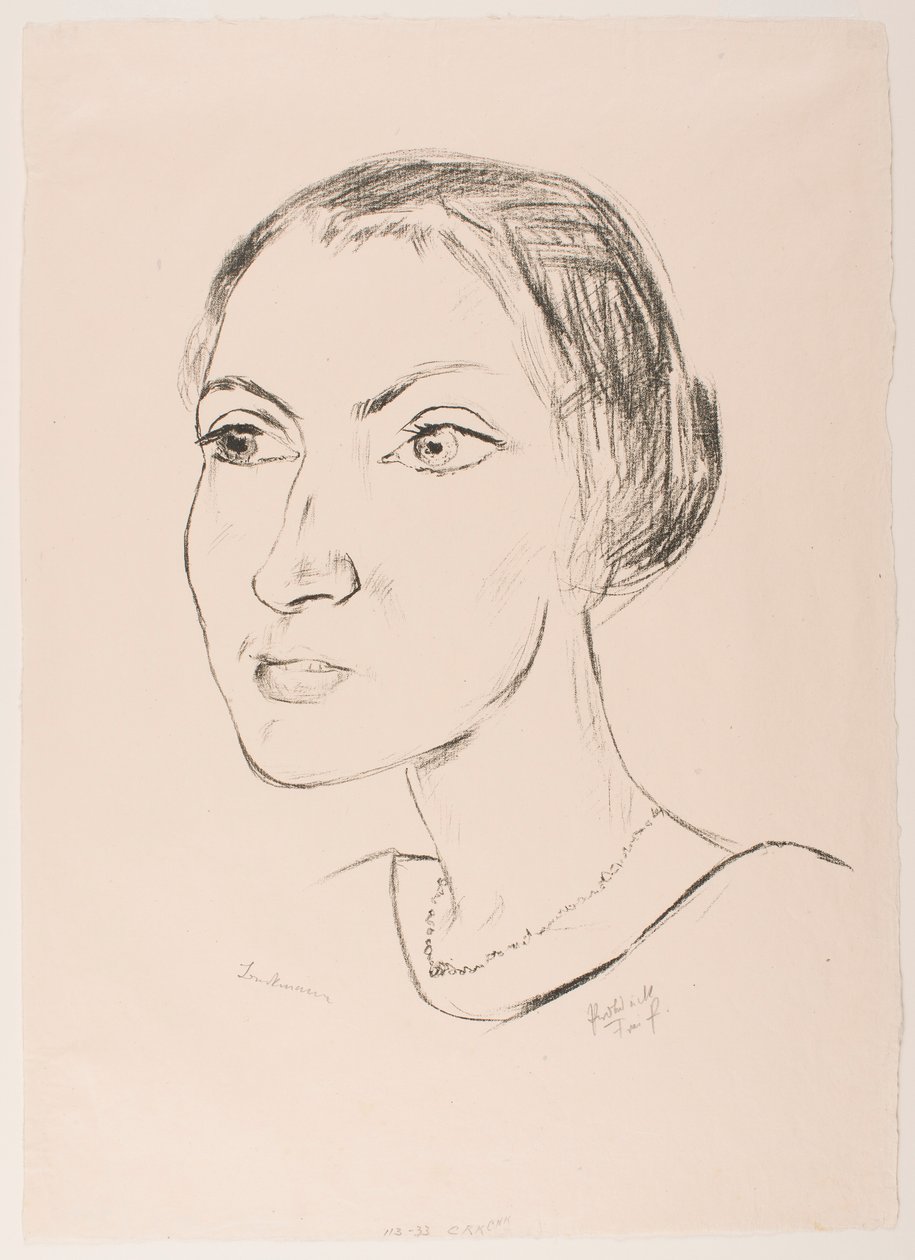 Vrouw met halsketting (mevrouw Parcus) door Max Beckmann