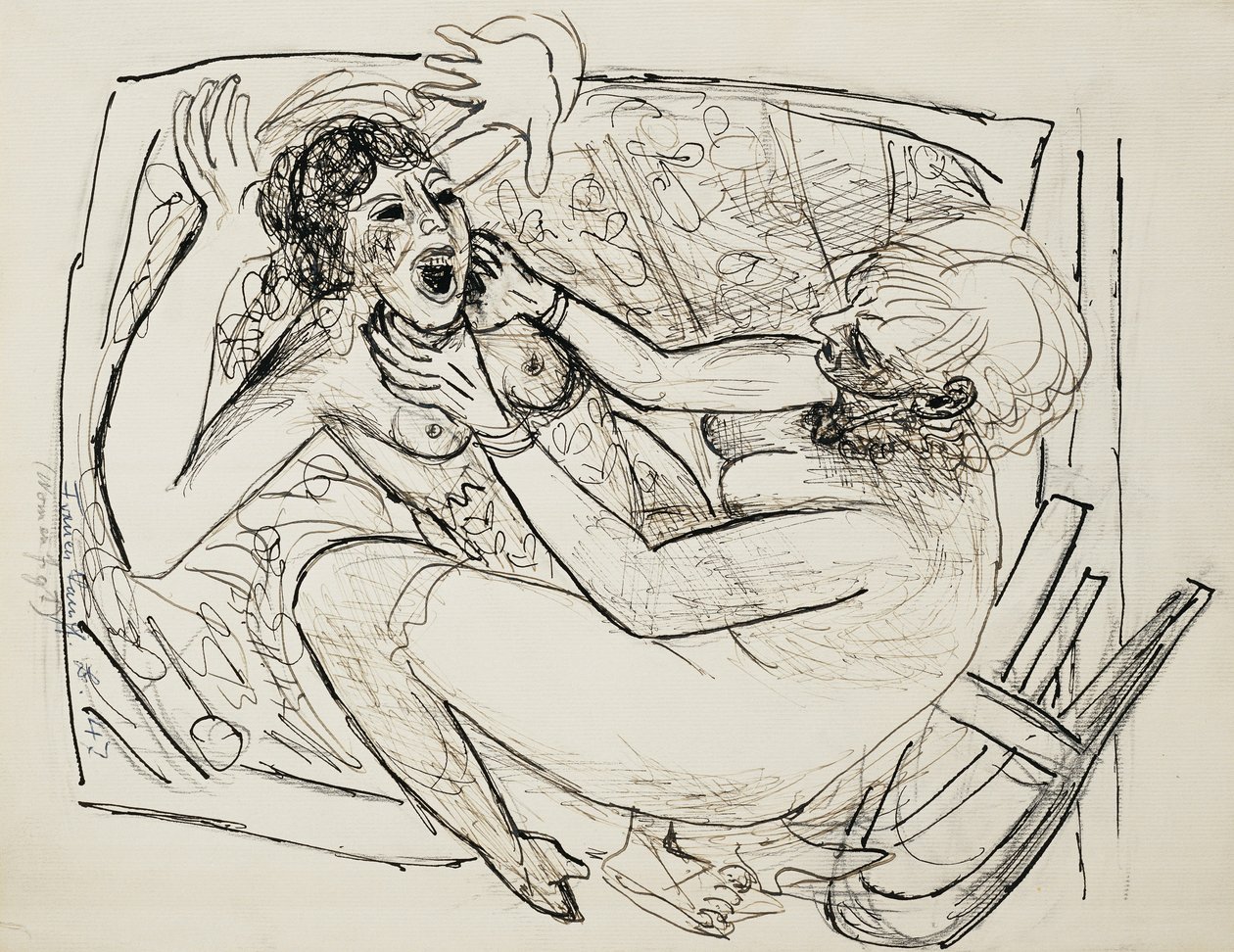 Vechten vrouwen door Max Beckmann