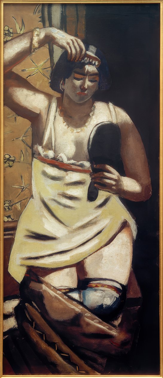 Zigeunerin, naakt met spiegel door Max Beckmann