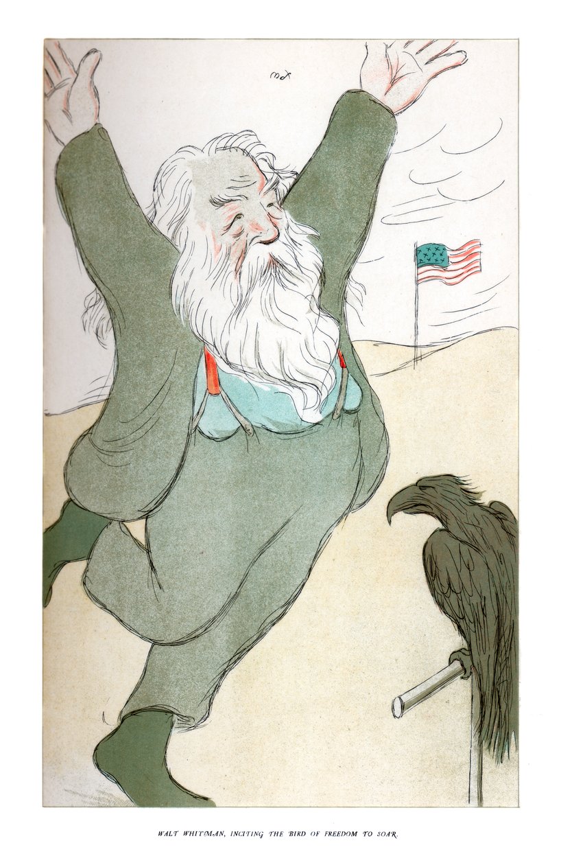 Walt Whitman, De Vogel van Vrijheid Aanzetten om te Zweven door Henry Maximilian Beerbohm
