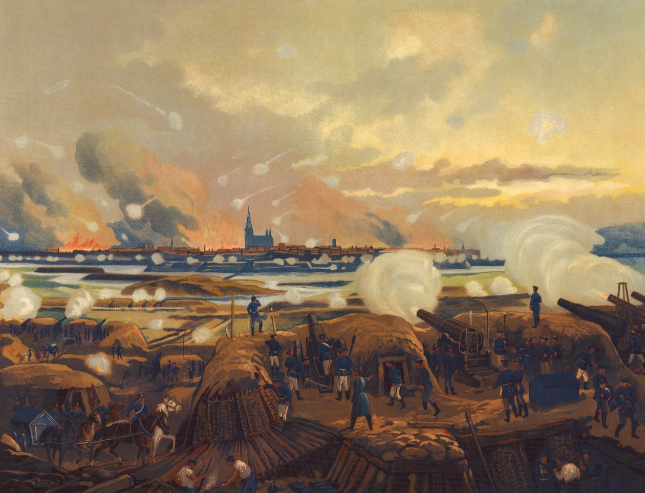 Bombardement van Straatsburg, Frans-Pruisische oorlog door Max Henze-Dassau