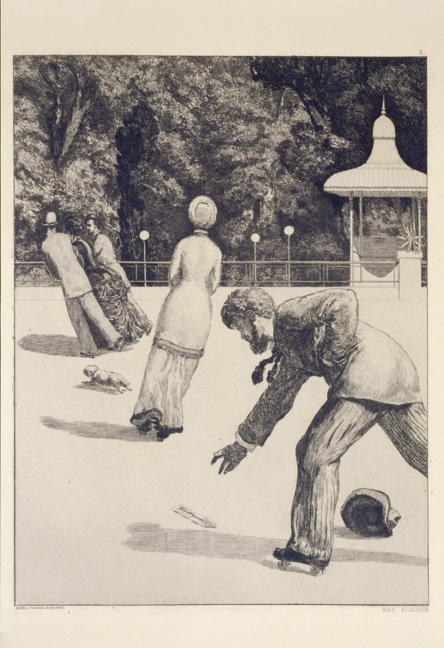 Actie, blad 2 uit de serie „Parafrase op de vondst van een handschoen” door Max Klinger