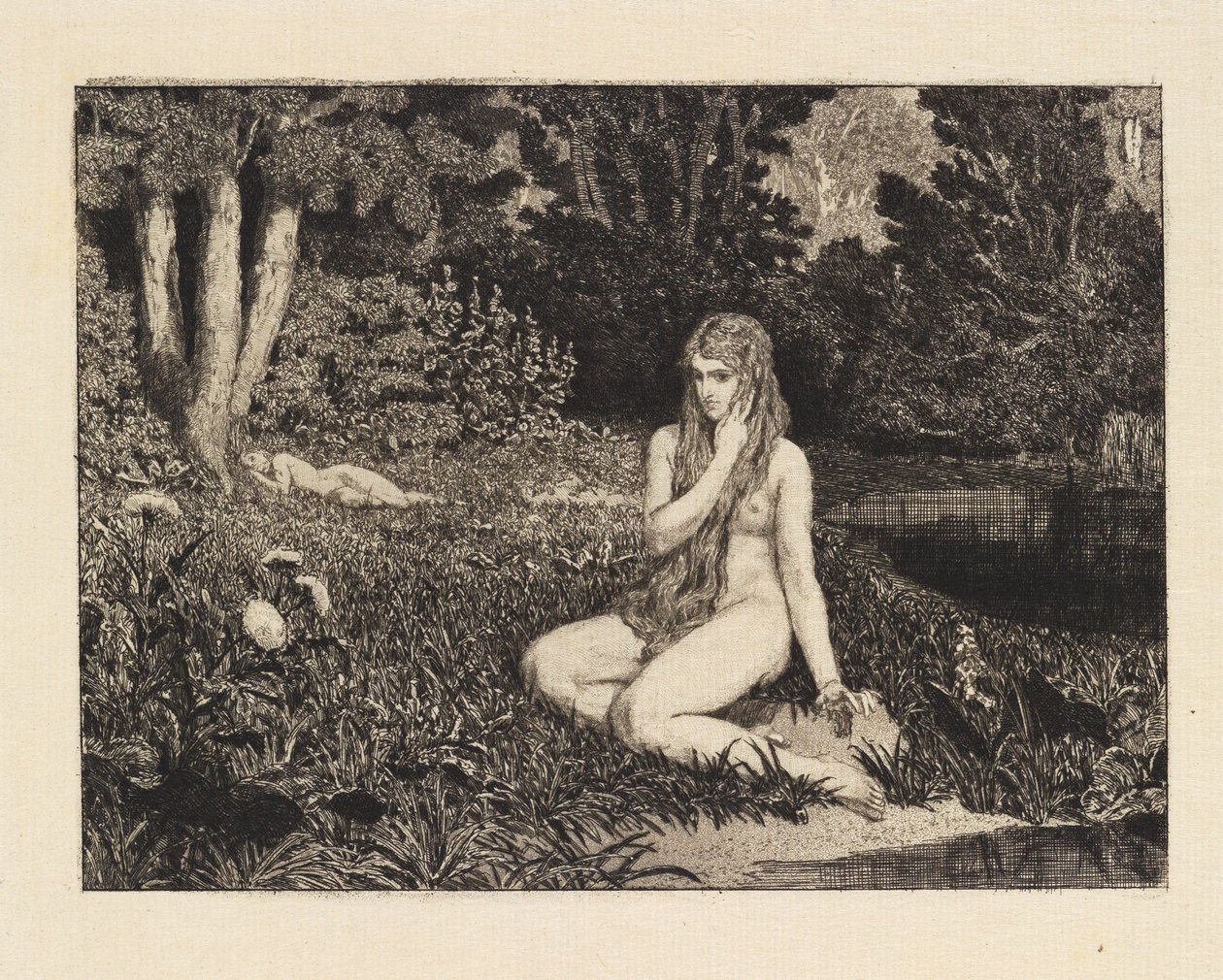 Eva (Eva en de toekomst, opus III, blad 1) door Max Klinger