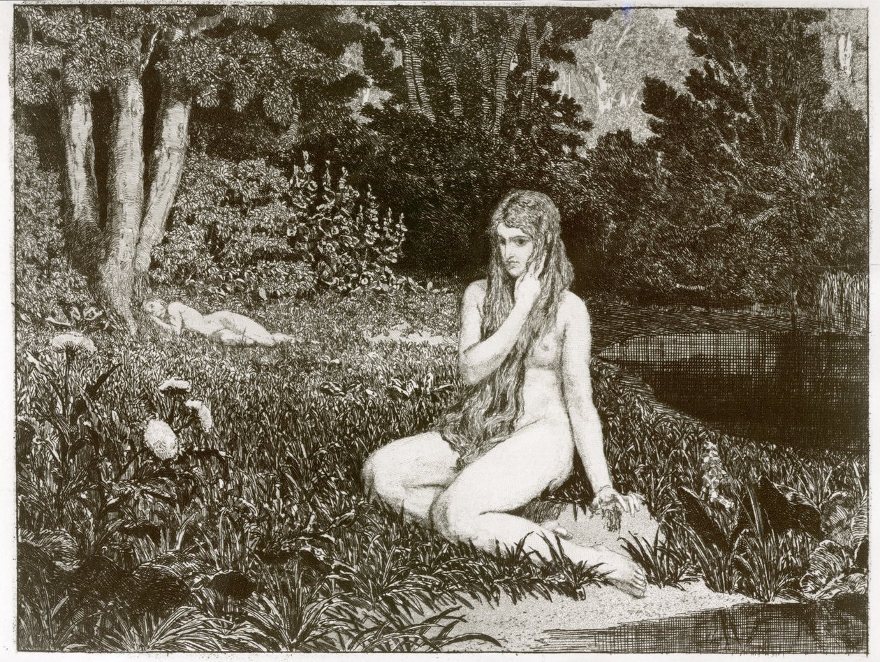 Eva en de toekomst (Opus III), blad 1: Eva door Max Klinger