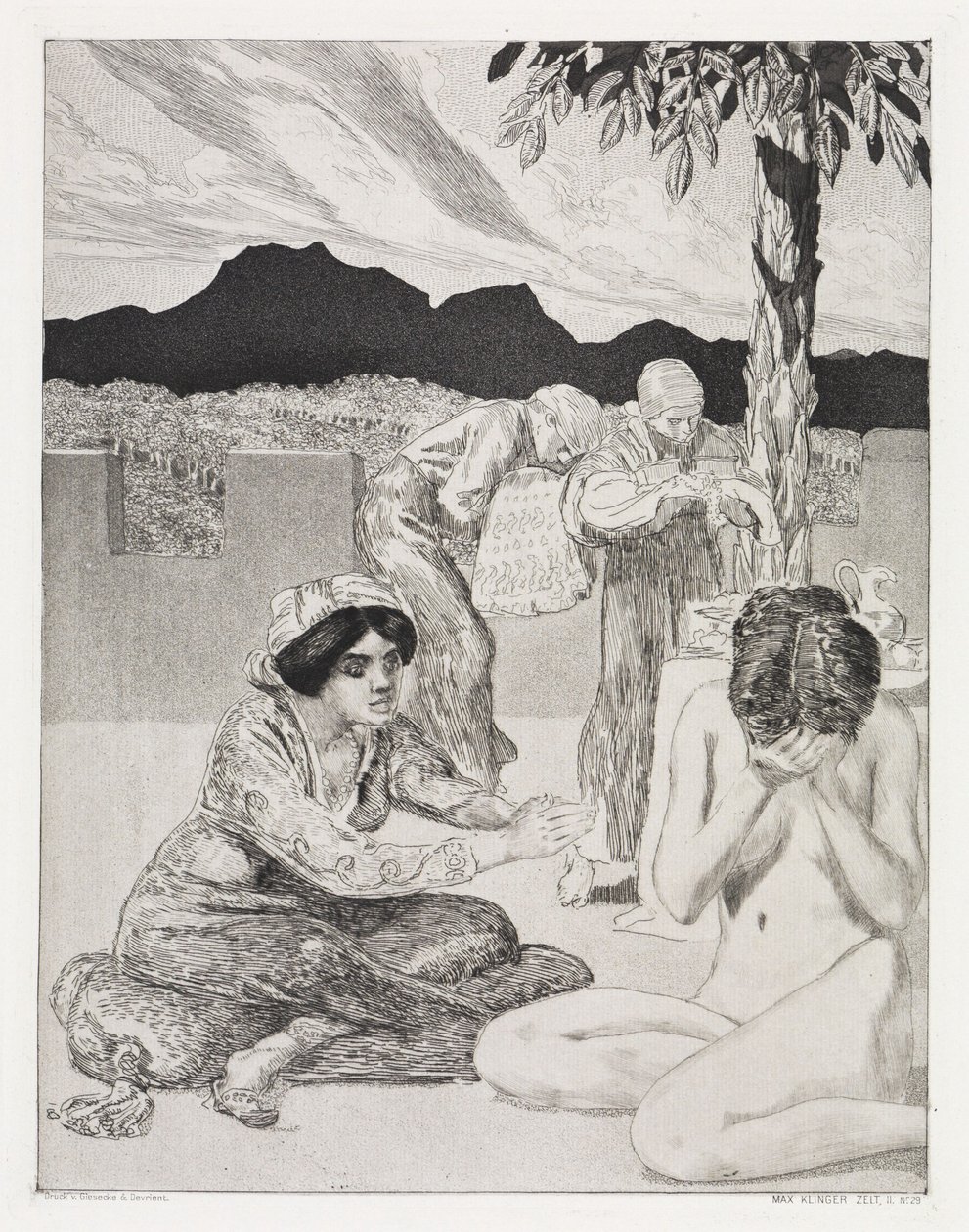 Geschenken (Tent, Opus XIV, deel 2, nr. 29) door Max Klinger