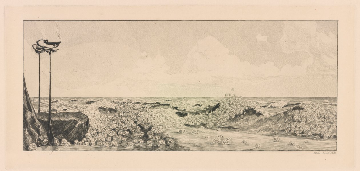 Hulde, uit de serie Ein Handschuh door Max Klinger