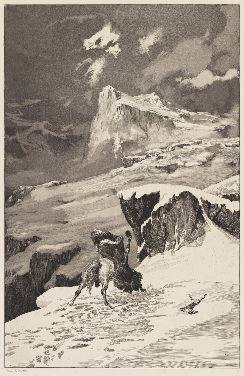 Vechtende centauren (Fighting Centaurs) door Max Klinger