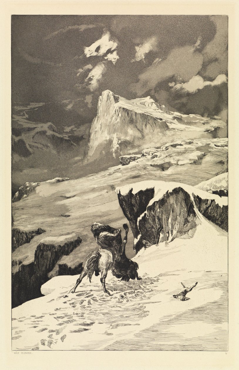 Vechtende centauren (Intermezzi, Opus IV, plaat 5) door Max Klinger