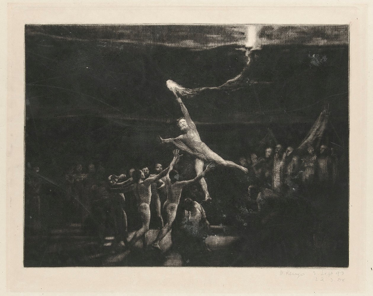 Lichtdiefstal, pl. 12, Fantasie van Brahms, Op. XII door Max Klinger