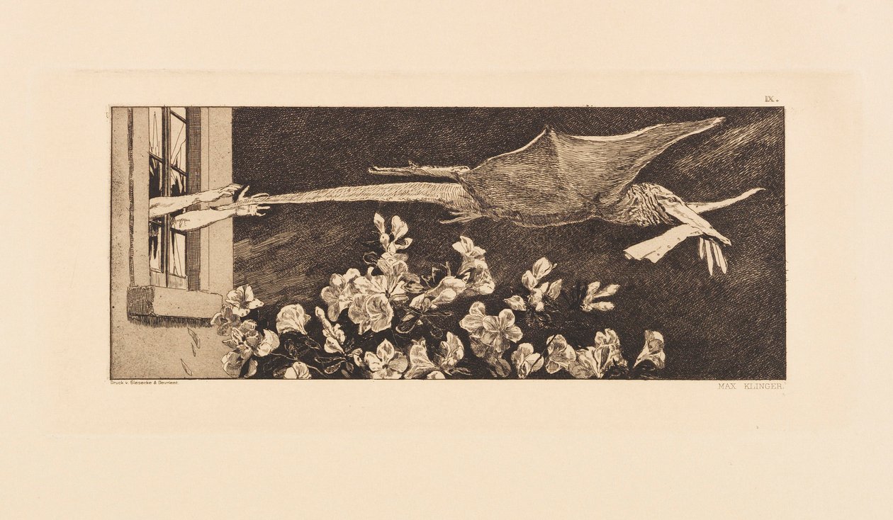 Opus VI, uit Paraphrase on the Finding of a Glove, 1881 door Max Klinger