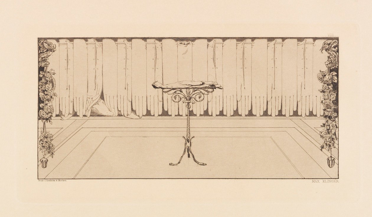 Opus VI, uit Paraphrase on the Finding of a Glove, 1881 door Max Klinger