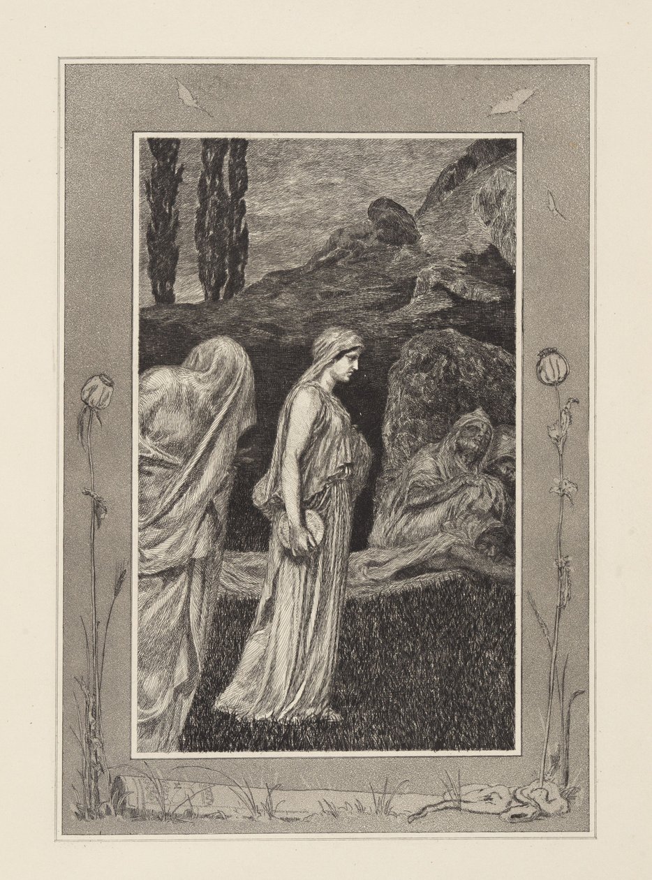 Psyche in de Tartarus (Amor en Psyche, Opus V, plaat 39) door Max Klinger