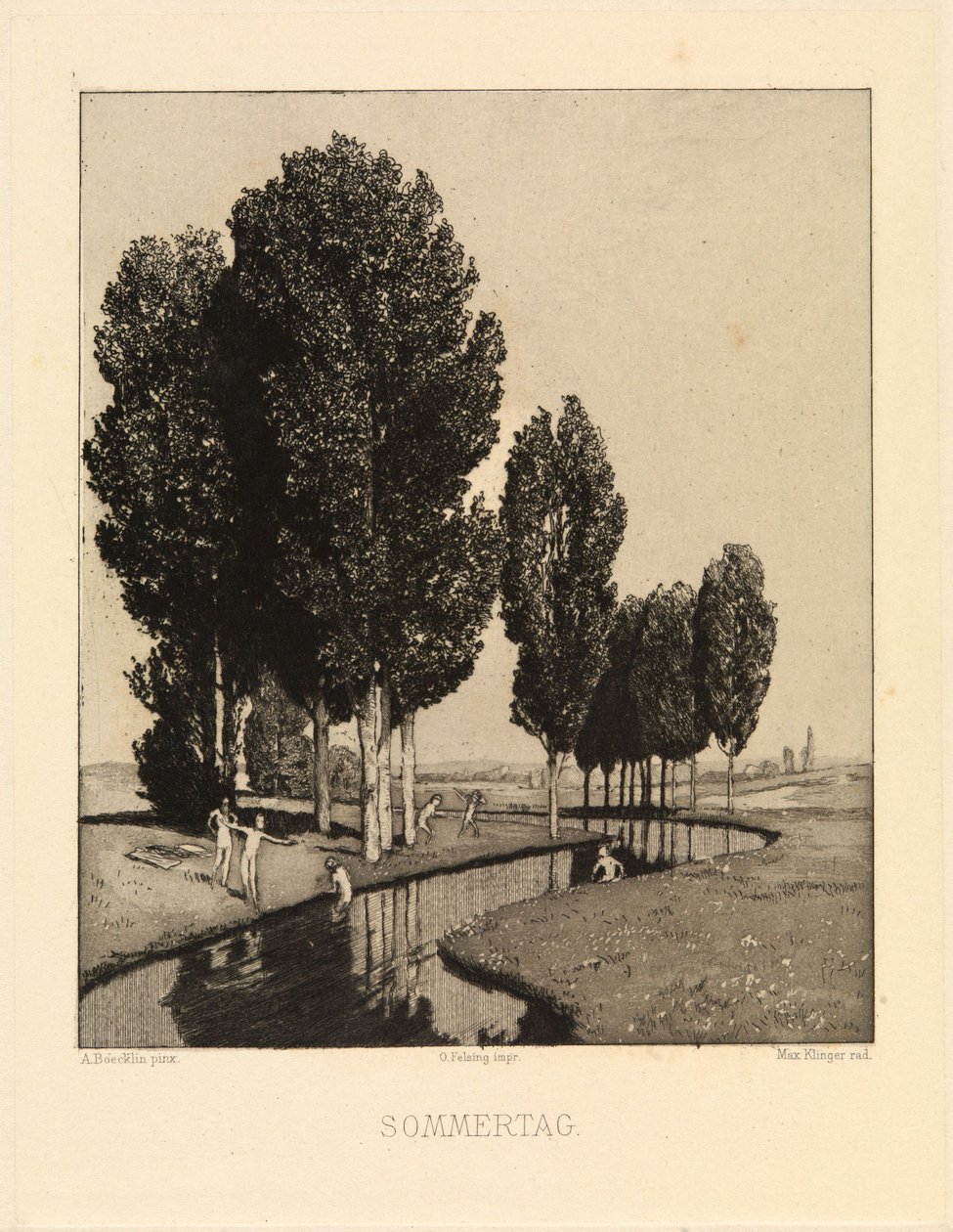 Zomerdag (naar Arnold Böcklin) door Max Klinger