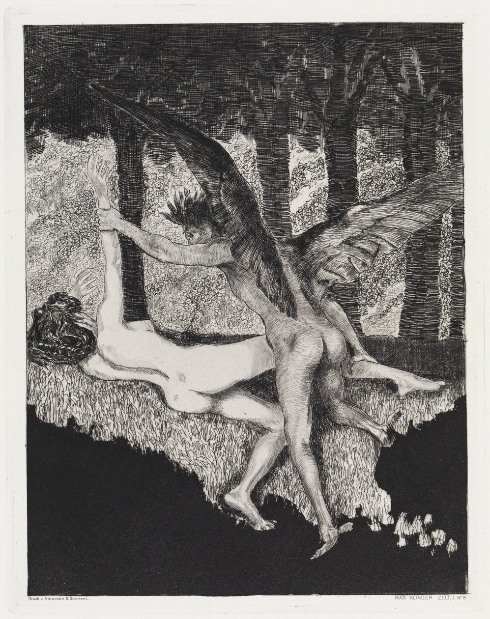 Verkrachting (Tent, Opus XIV, deel 1, nr. 8) door Max Klinger