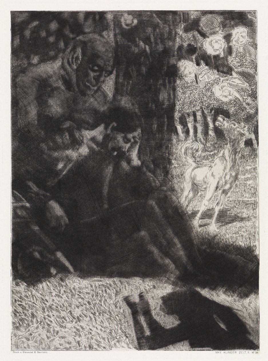 Tovenaars en ridders (Tent, Opus XIV, deel 2, nr. 34) door Max Klinger