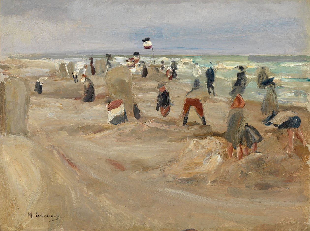 Op het strand van Noordwijk door Max Liebermann