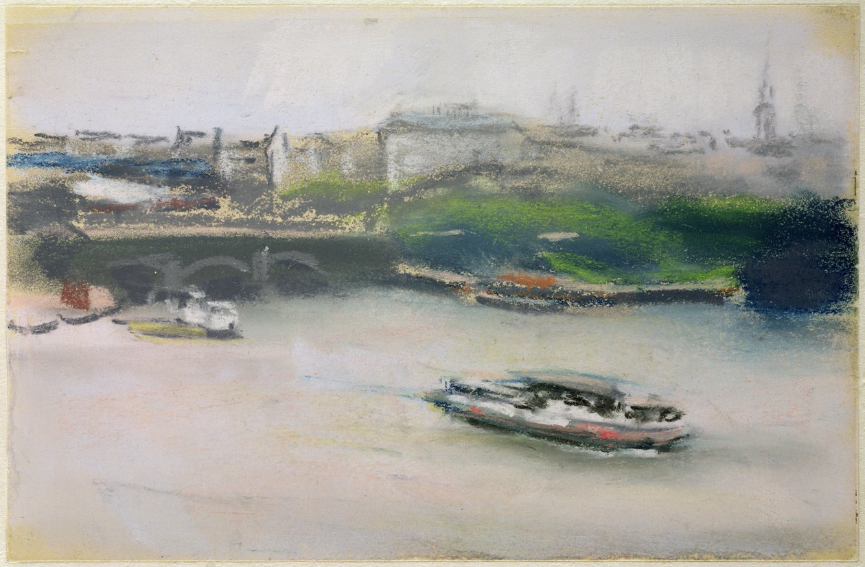 Binnenalster met de Lombardsbrug, Hamburg, 1910 door Max Liebermann