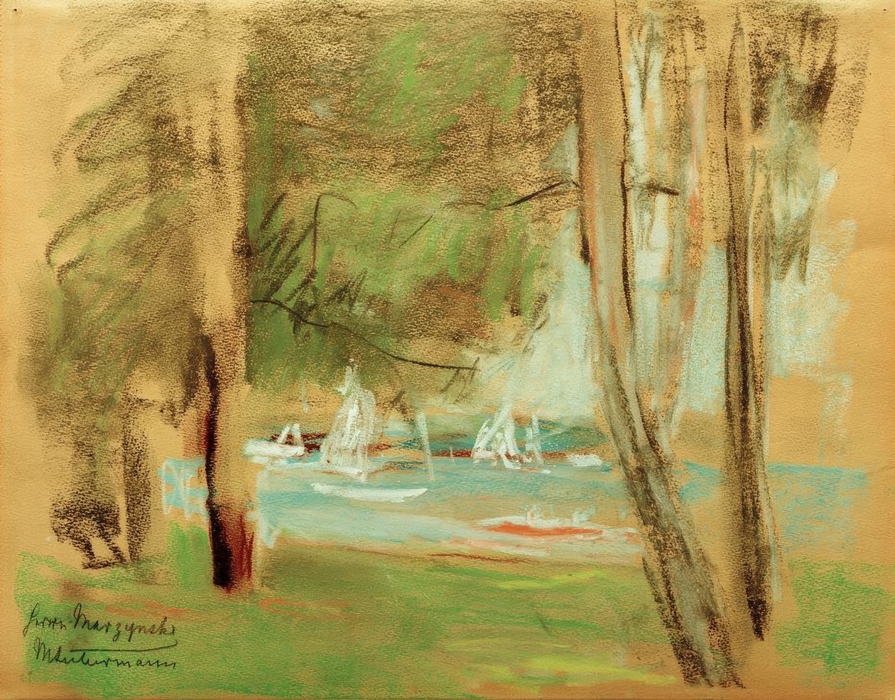 Boten op de Wannsee door Max Liebermann