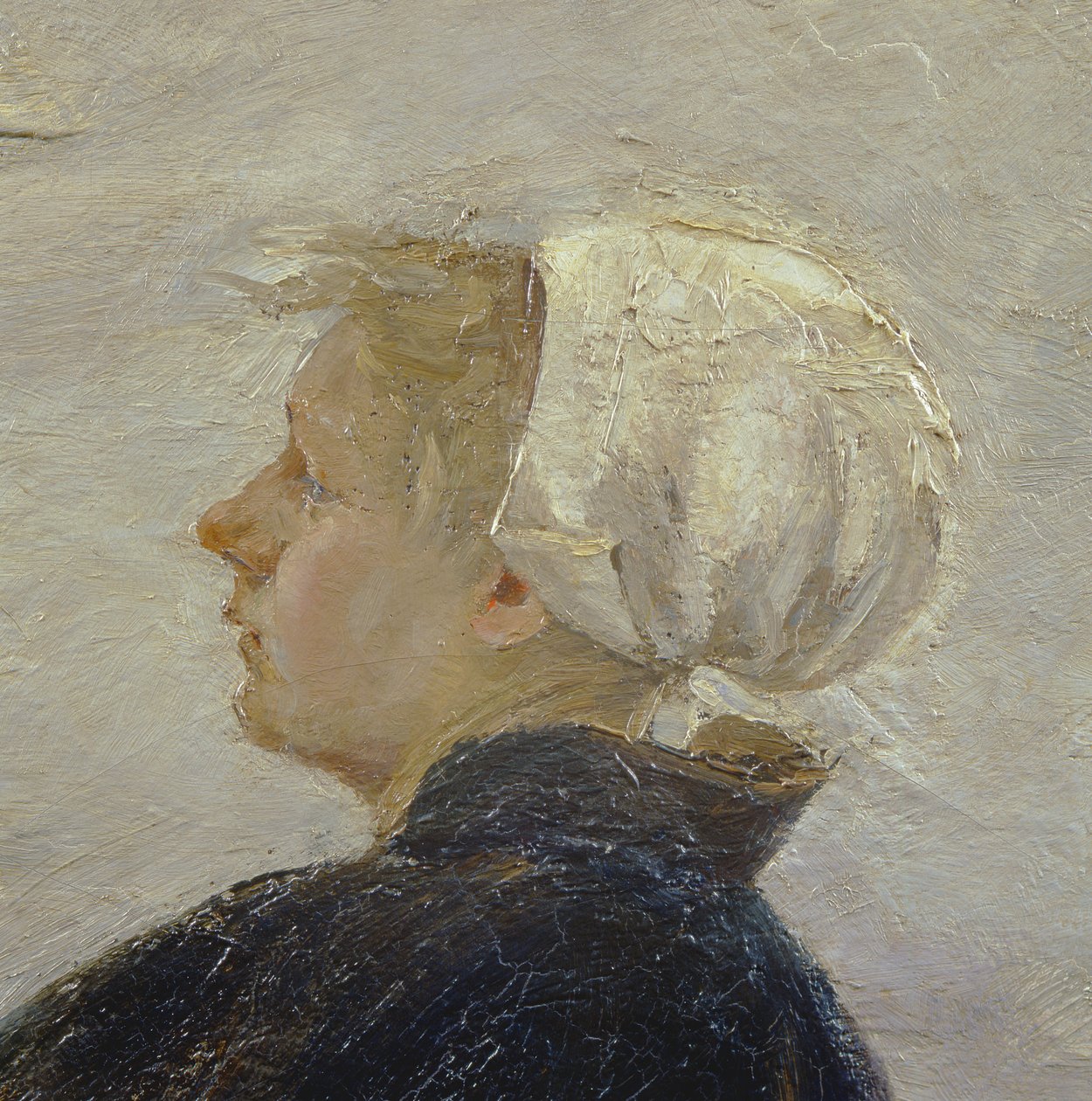 Detail van Reparatie van de Netten, 1889 door Max Liebermann