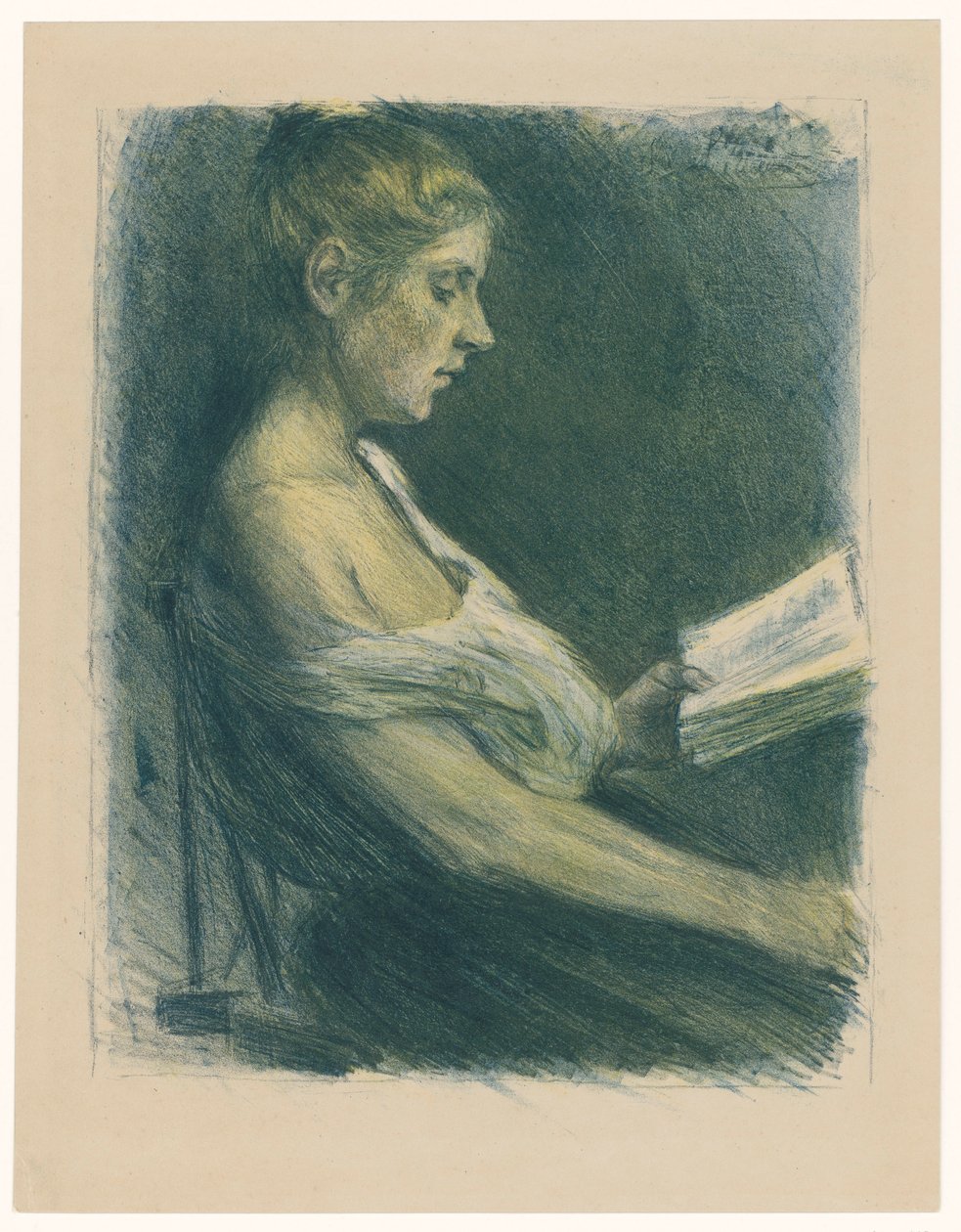 Lezend meisje door Max Liebermann