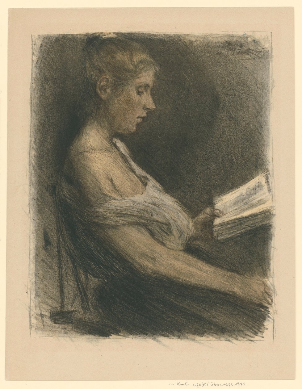 Lezend meisje door Max Liebermann