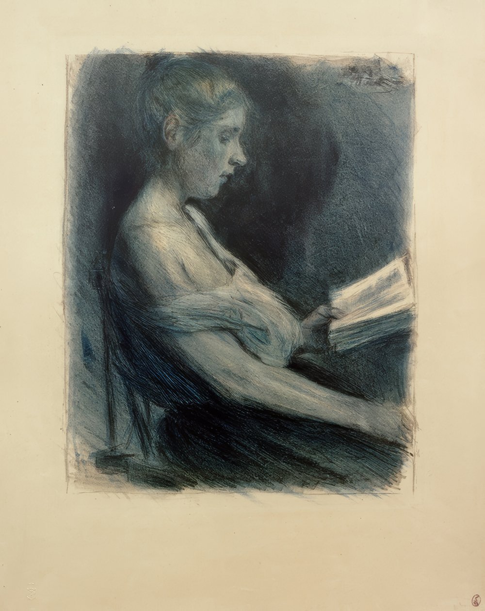 Lezend meisje door Max Liebermann