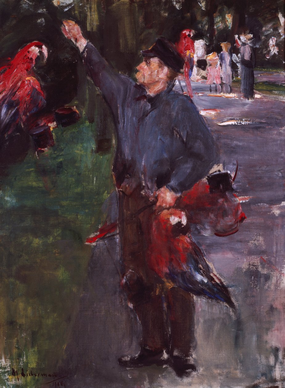 Man met papegaaien door Max Liebermann