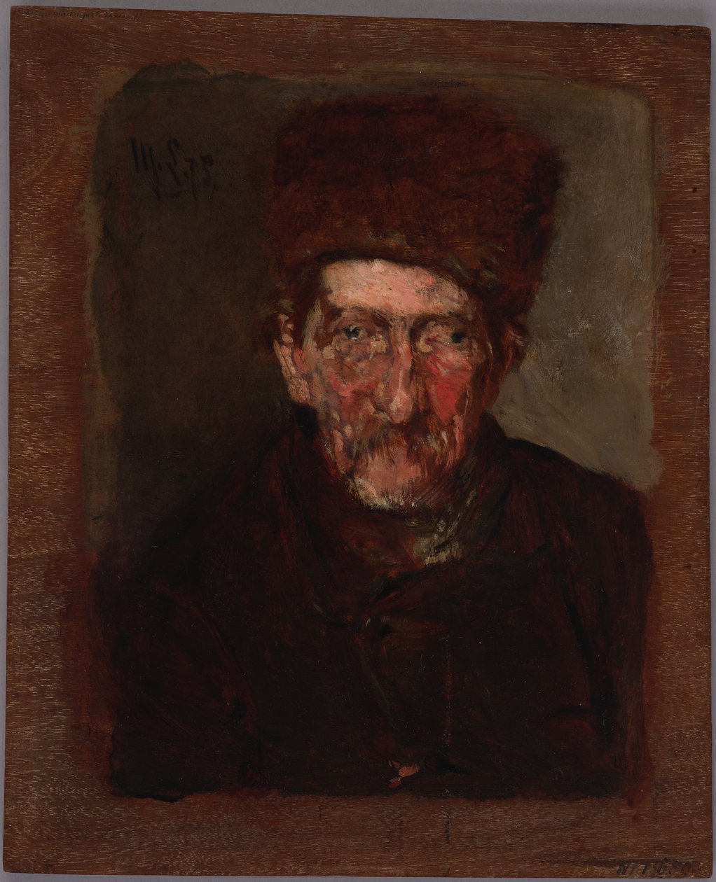 Studie naar de borstbeelden van een man en een vrouw (tweezijdig schilderij) door Max Liebermann